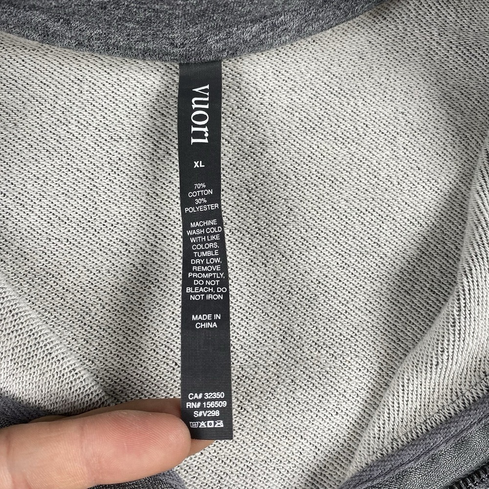 Vuori Cypress 1/4 Zip Sweatshirt Mens Size‎ XL Heather Grey Long Sleeve Pullover - Picture 7 of 14